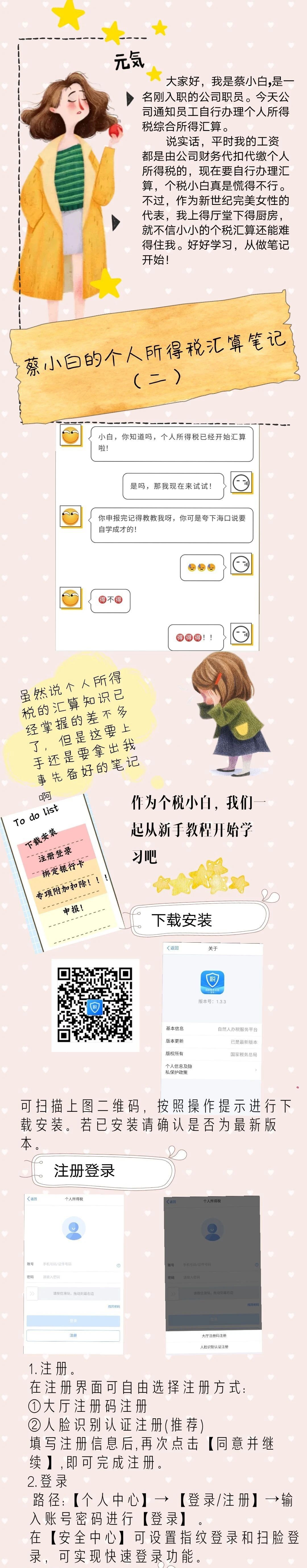 漫畫 | 做完這組辦理流程筆記，再也不用擔心蔡小白不會個稅匯算啦！